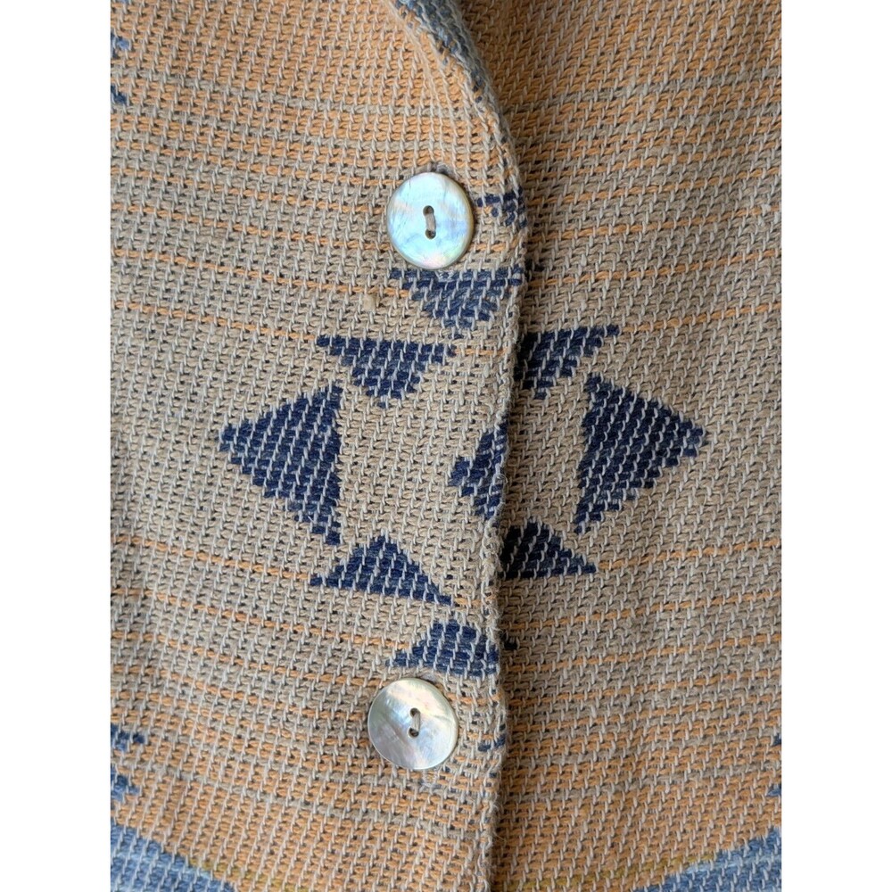 Vtg The Last Best Place Tapestry Jacket XS Cotton Southwestern Aztec Boho Tribal - Picture 6 of 12
